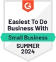 Badge G2 Easiest To Do Business With Small Business Summer 2024